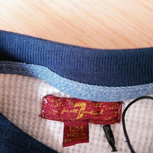 7 For All Mankind Baby Henley Waffle Long Sleeve Size 12m - Picture 3 of 4